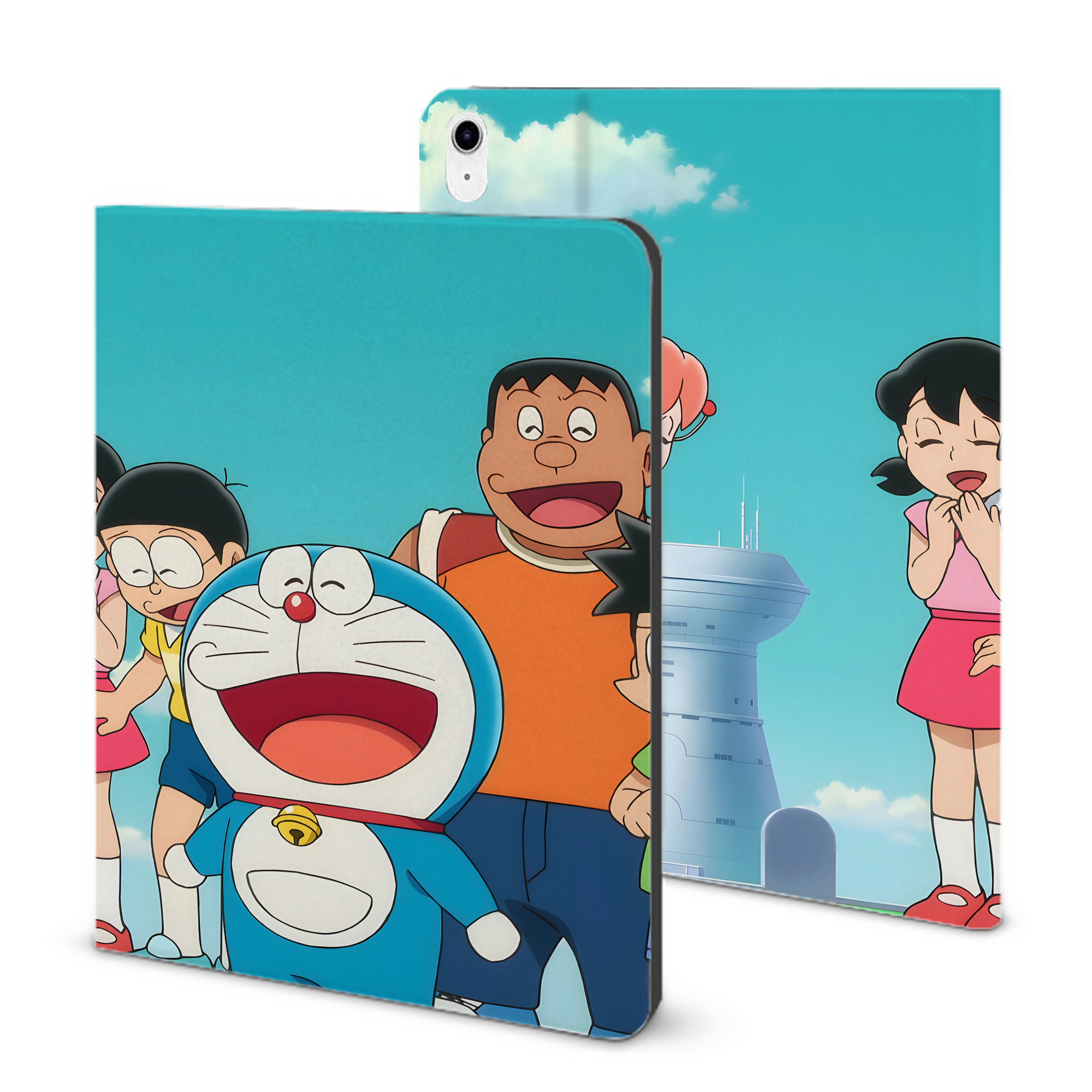 （画像用） ドラえもん Doraemon IPad ケース ブック型 PUレザー TPU 耐衝撃 軽量 薄型 ペン収納なし 全面保護 IPad 各モデル対応